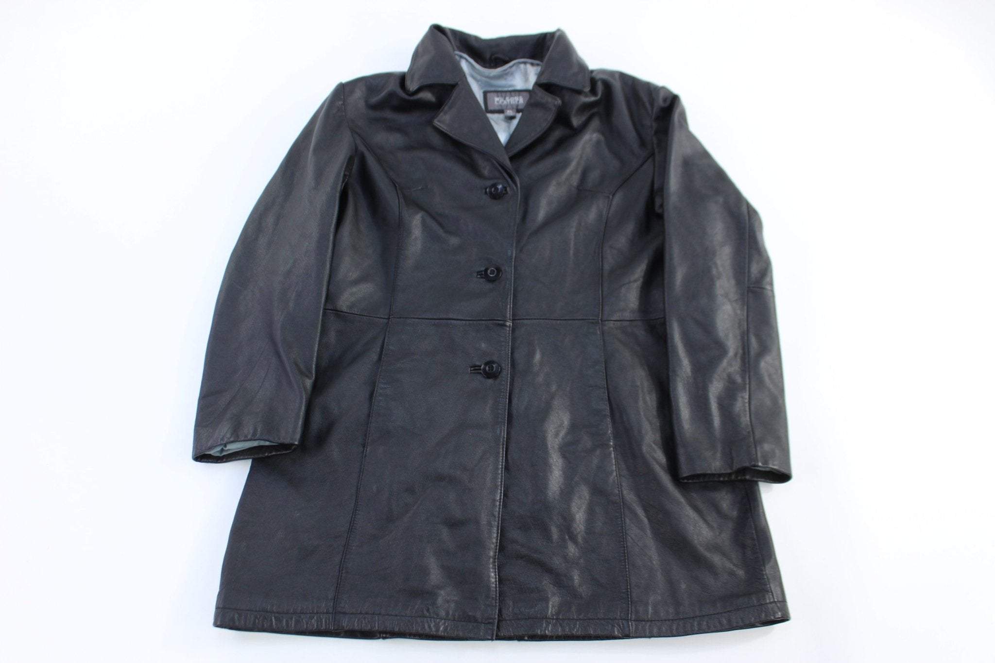 Women's Wilson Leather Black Leather Coat - Jacket - Thrifted Threads