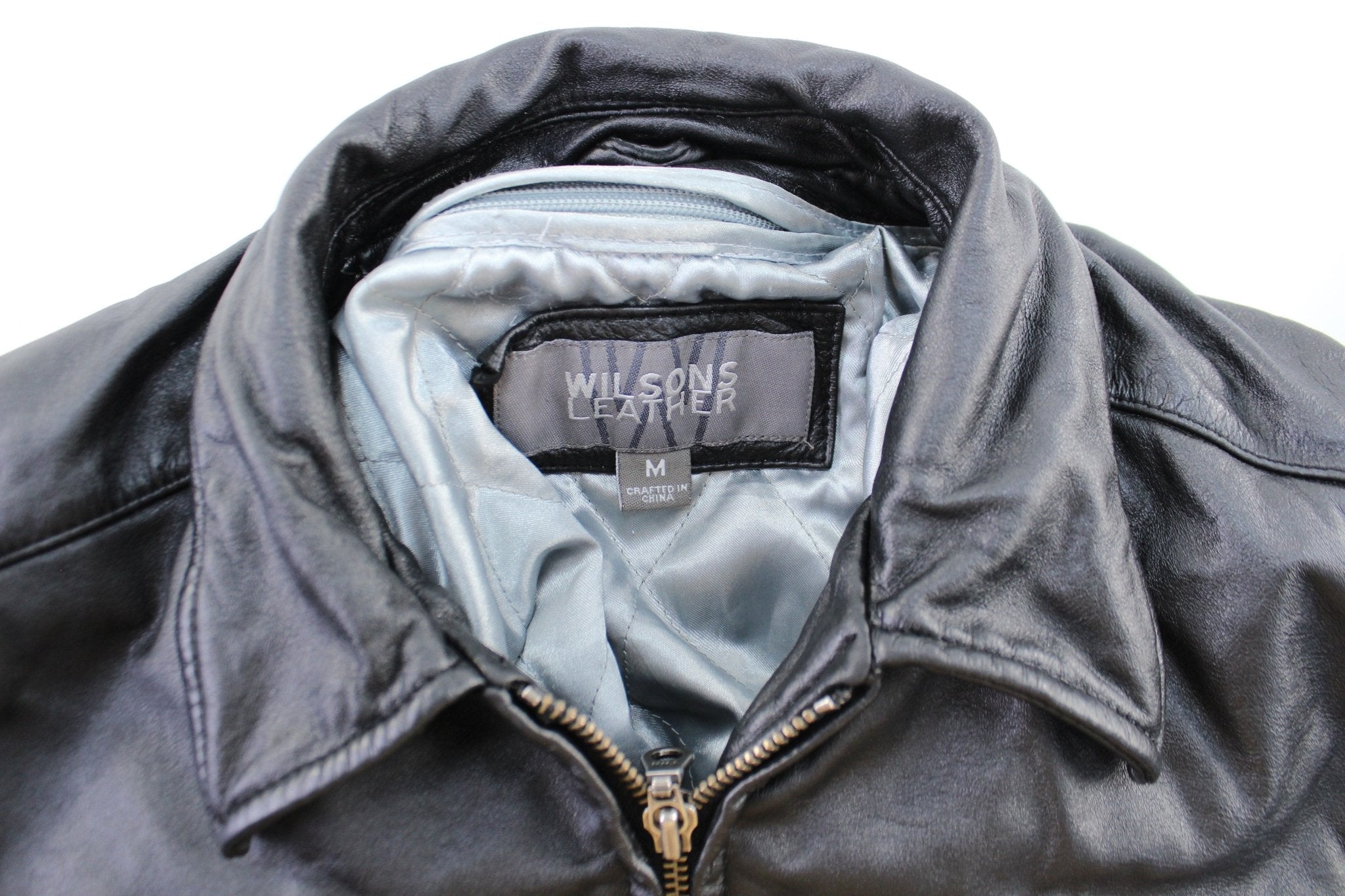Women's Wilsons Leather Black Zip Up Jacket - Jacket - Thrifted Threads