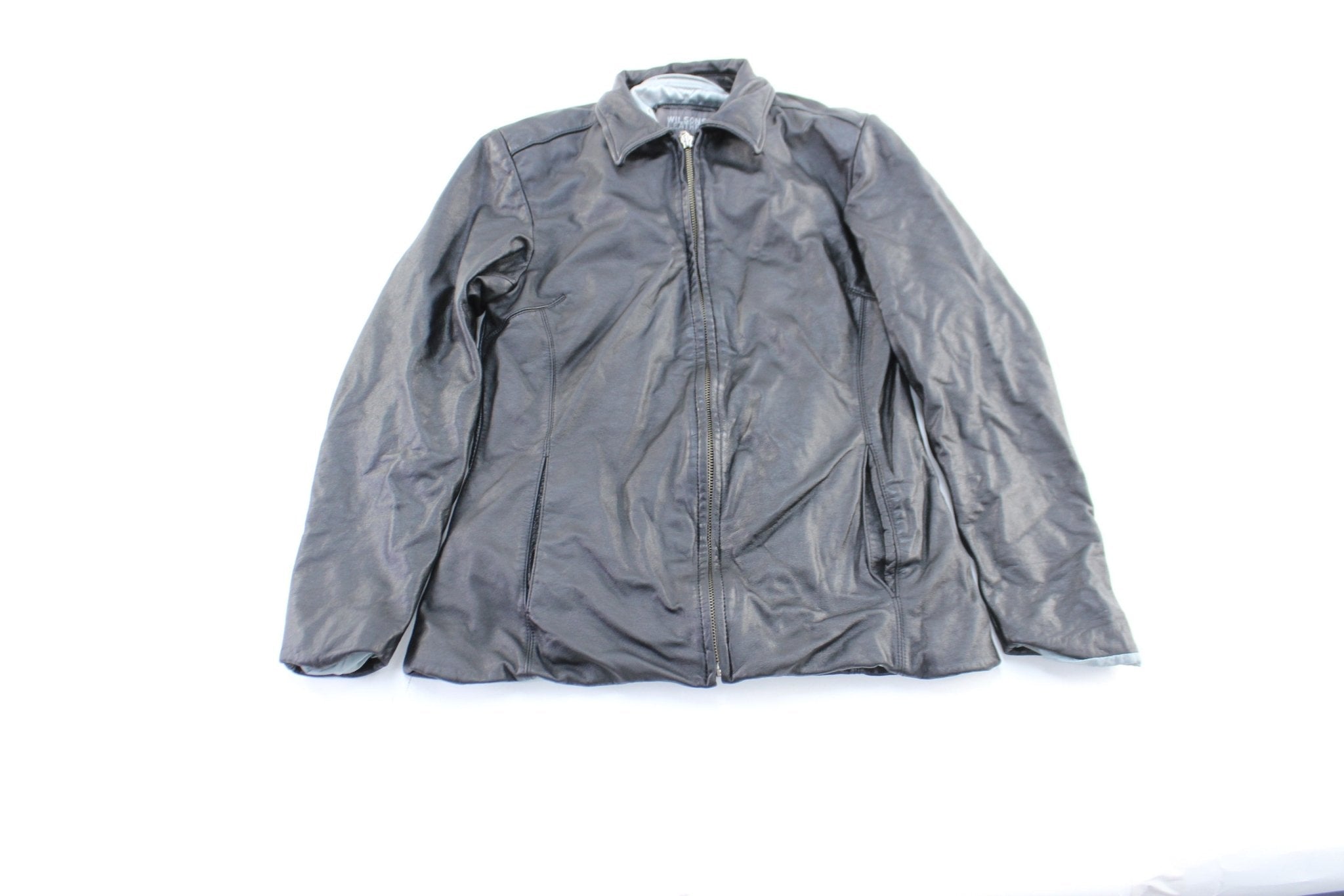 Women's Wilsons Leather Black Zip Up Jacket - Jacket - Thrifted Threads