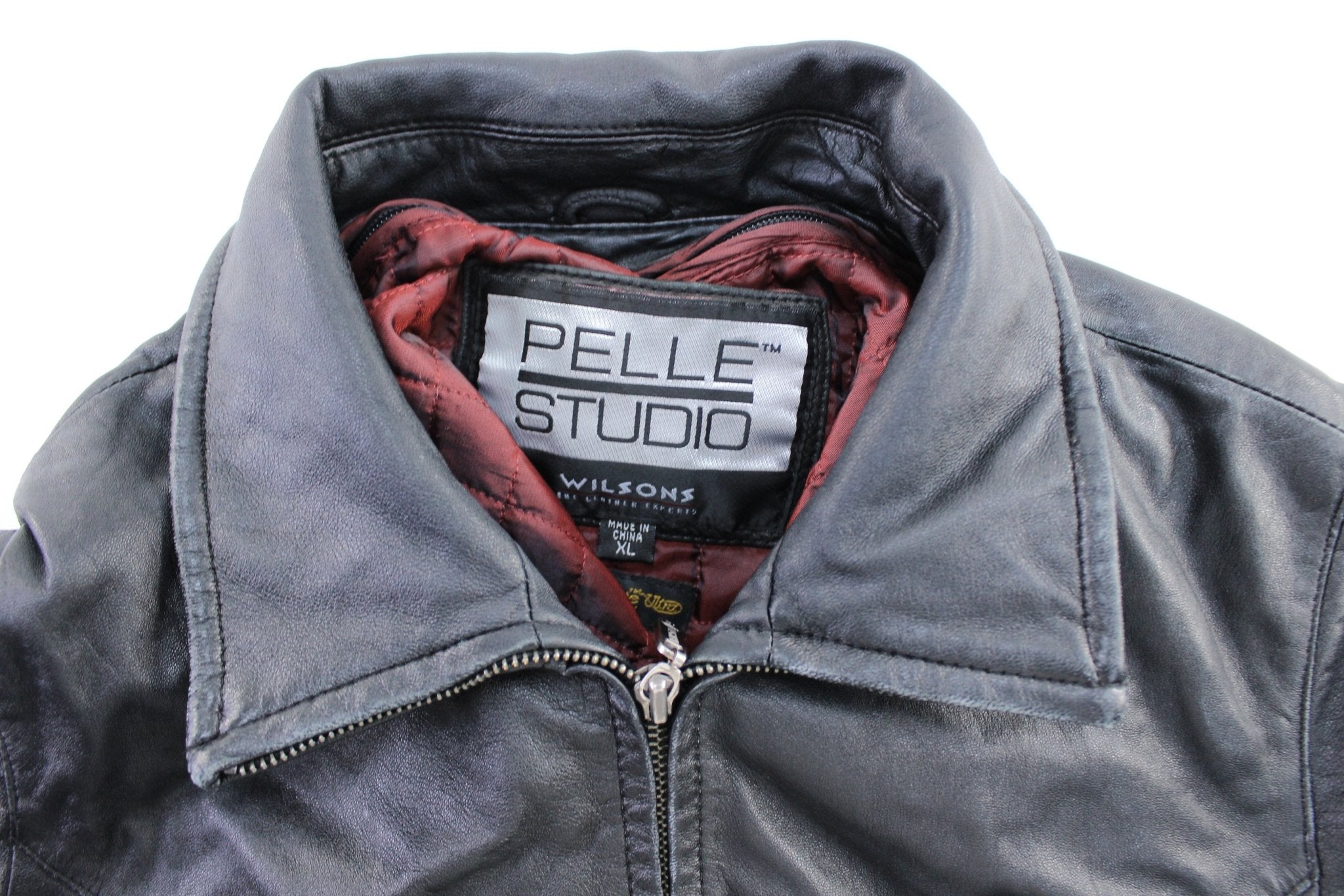 Women's Wilson's Pelle Studio Black Leather Zip Up Jacket - ThriftedThreads.com