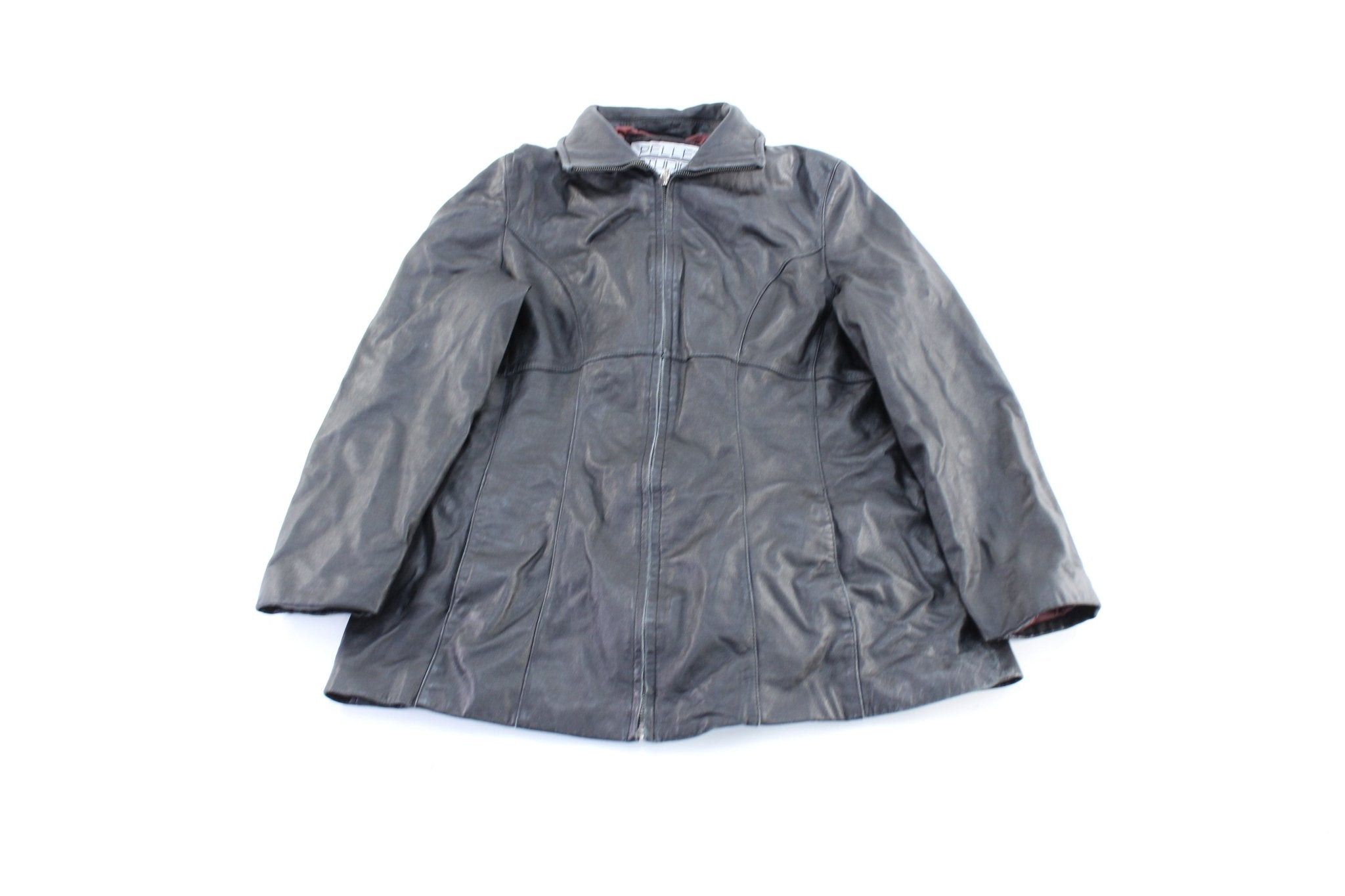Women's Wilson's Pelle Studio Black Leather Zip Up Jacket - ThriftedThreads.com