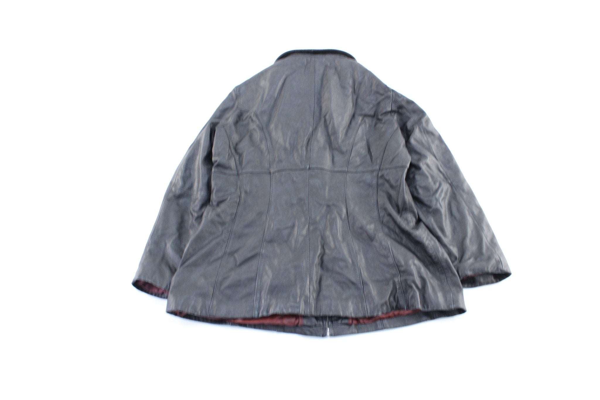 Women's Wilson's Pelle Studio Black Leather Zip Up Jacket - ThriftedThreads.com