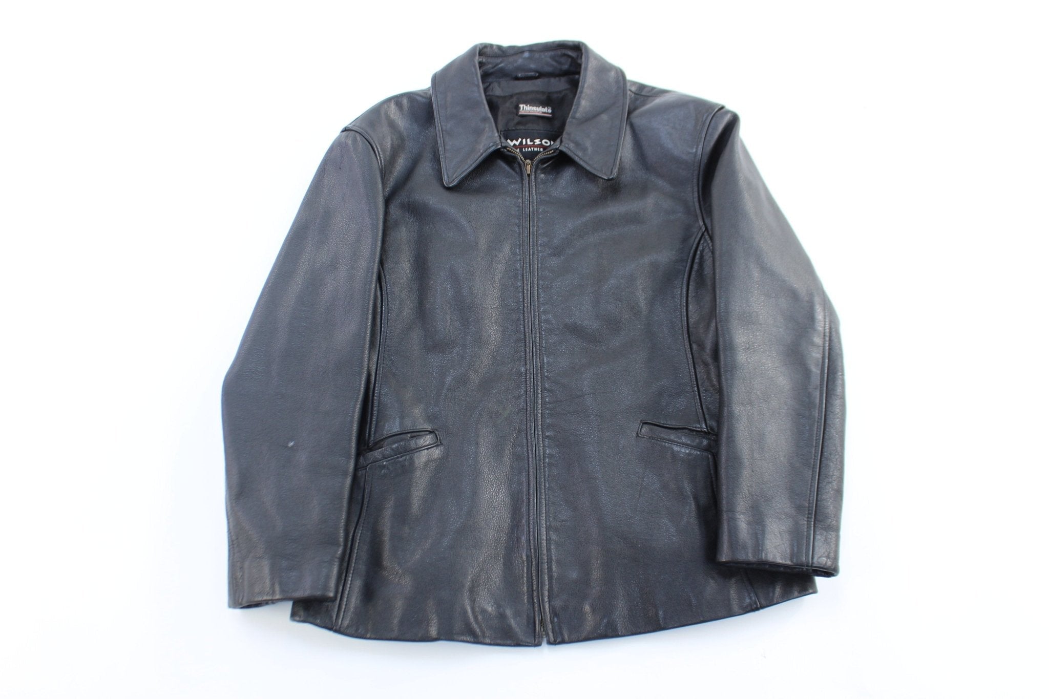 Women's Wilson's The Leather Experts Black Zip Up Jacket - Jacket - Thrifted Threads