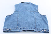 Women's Winnie The Pooh Embroidered Denim Vest - ThriftedThreads.com