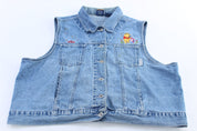 Women's Winnie The Pooh Embroidered Denim Vest - ThriftedThreads.com