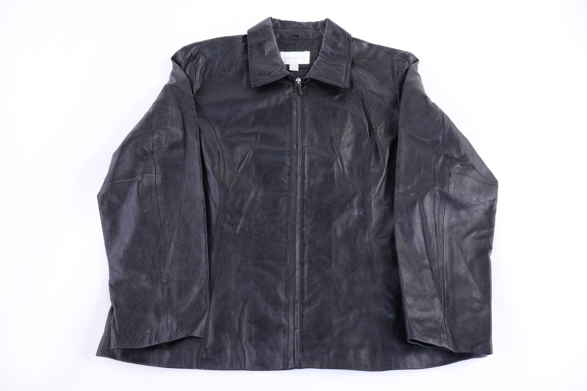 Women's Worthington Black Leather Jacket - Jacket - Thrifted Threads