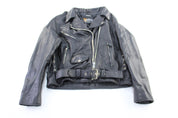 Women's X Element Advanced Motorcycle Black Leather Zip Up Jacket - ThriftedThreads.com