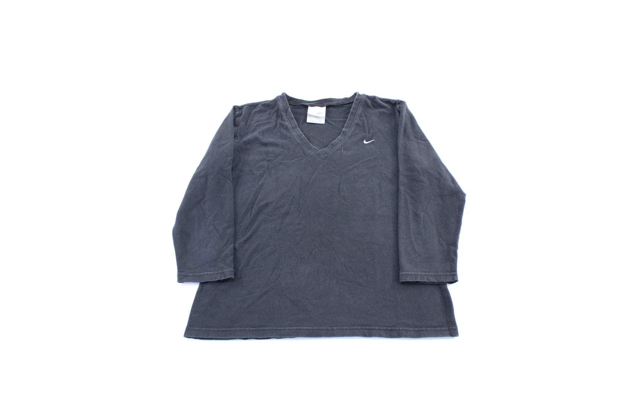 Women's Y2K Nike Embroidered Logo Black T-Shirt - ThriftedThreads.com