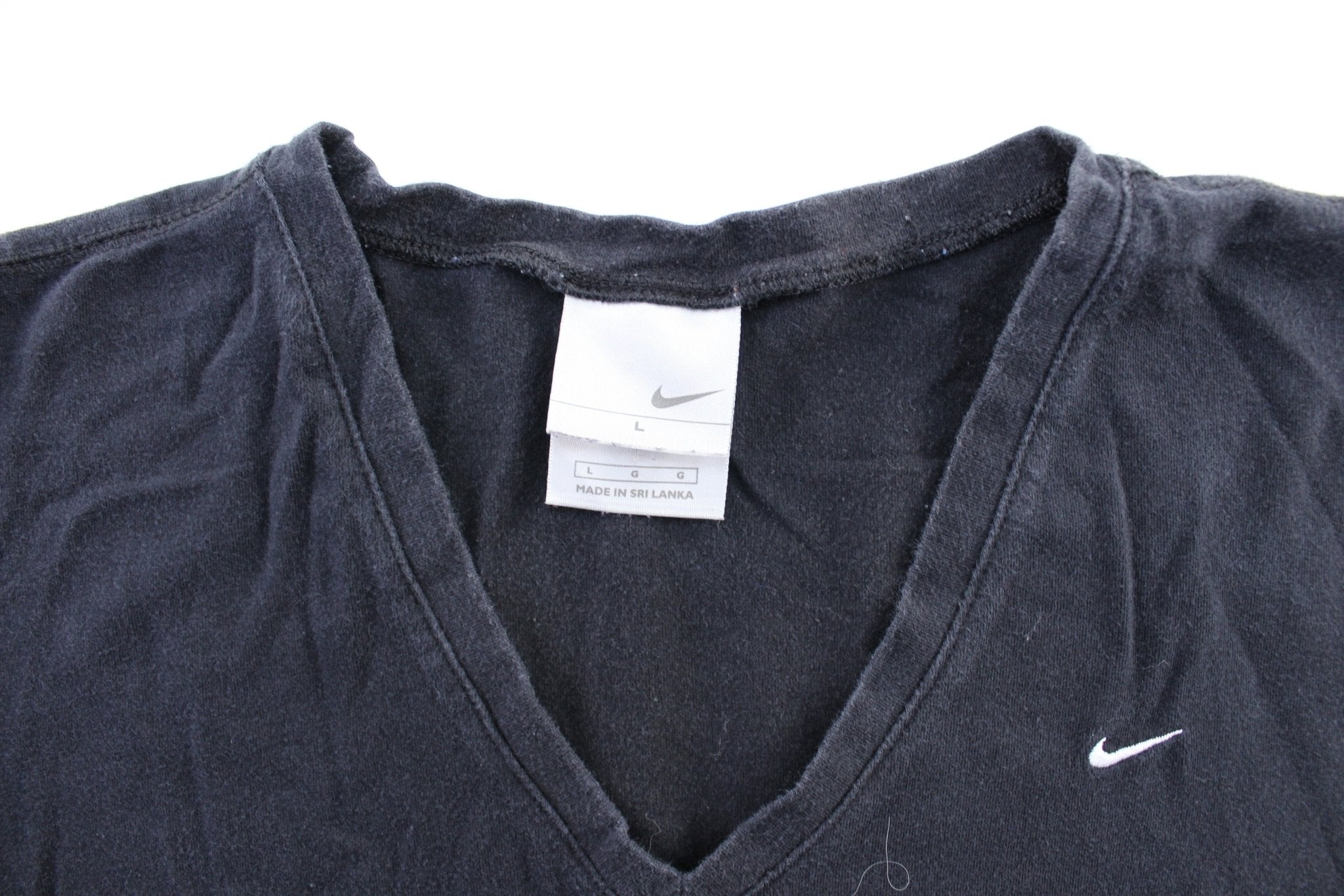 Women's Y2K Nike Embroidered Logo Black T-Shirt - ThriftedThreads.com
