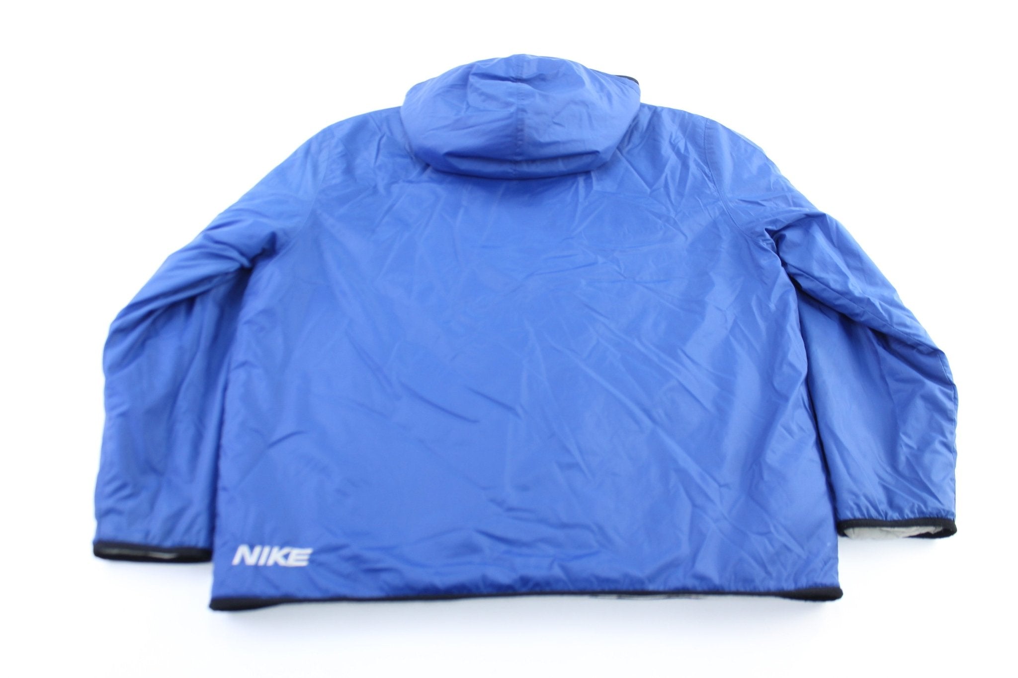 Women's Y2K Nike Embroidered Logo Blue Hooded Zip Up Jacket - ThriftedThreads.com