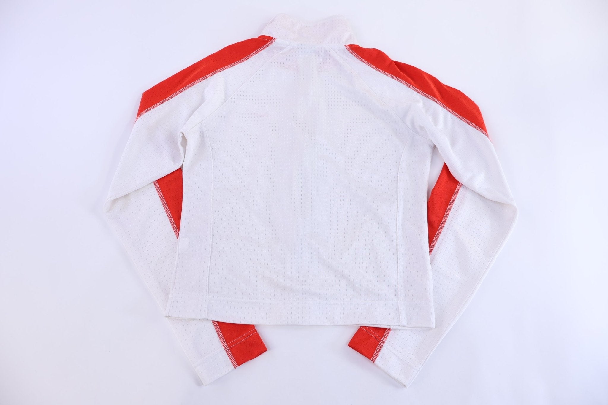 Women's Y2K Nike Embroidered Logo Red & White Zip Up Jacket - Jacket - Thrifted Threads