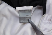 Women's Y2K Nike Embroidered Logo White & Black Zip Up Jacket - ThriftedThreads.com