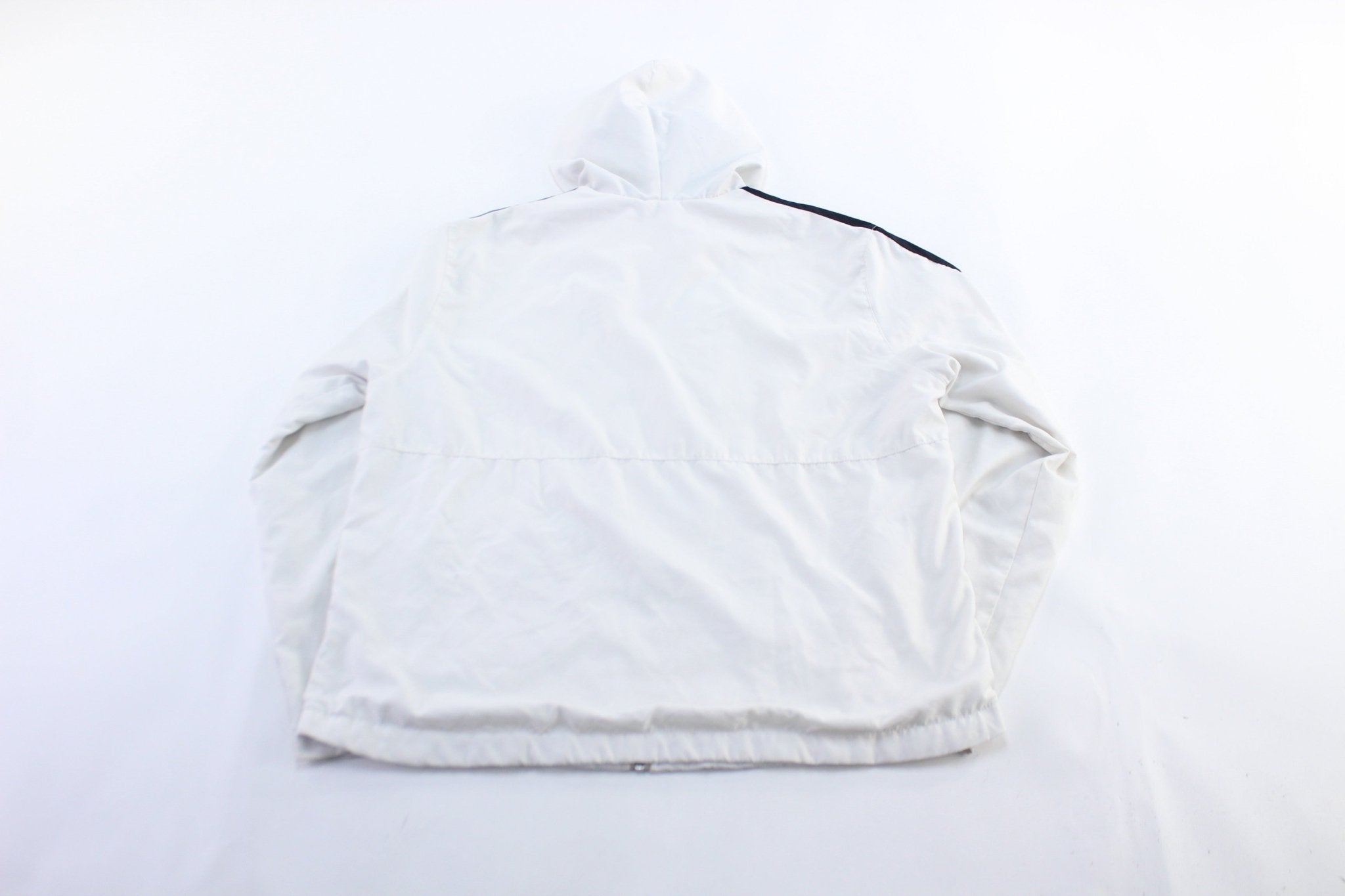 Women's Y2K Nike Embroidered Logo White & Black Zip Up Jacket - Jacket - Thrifted Threads