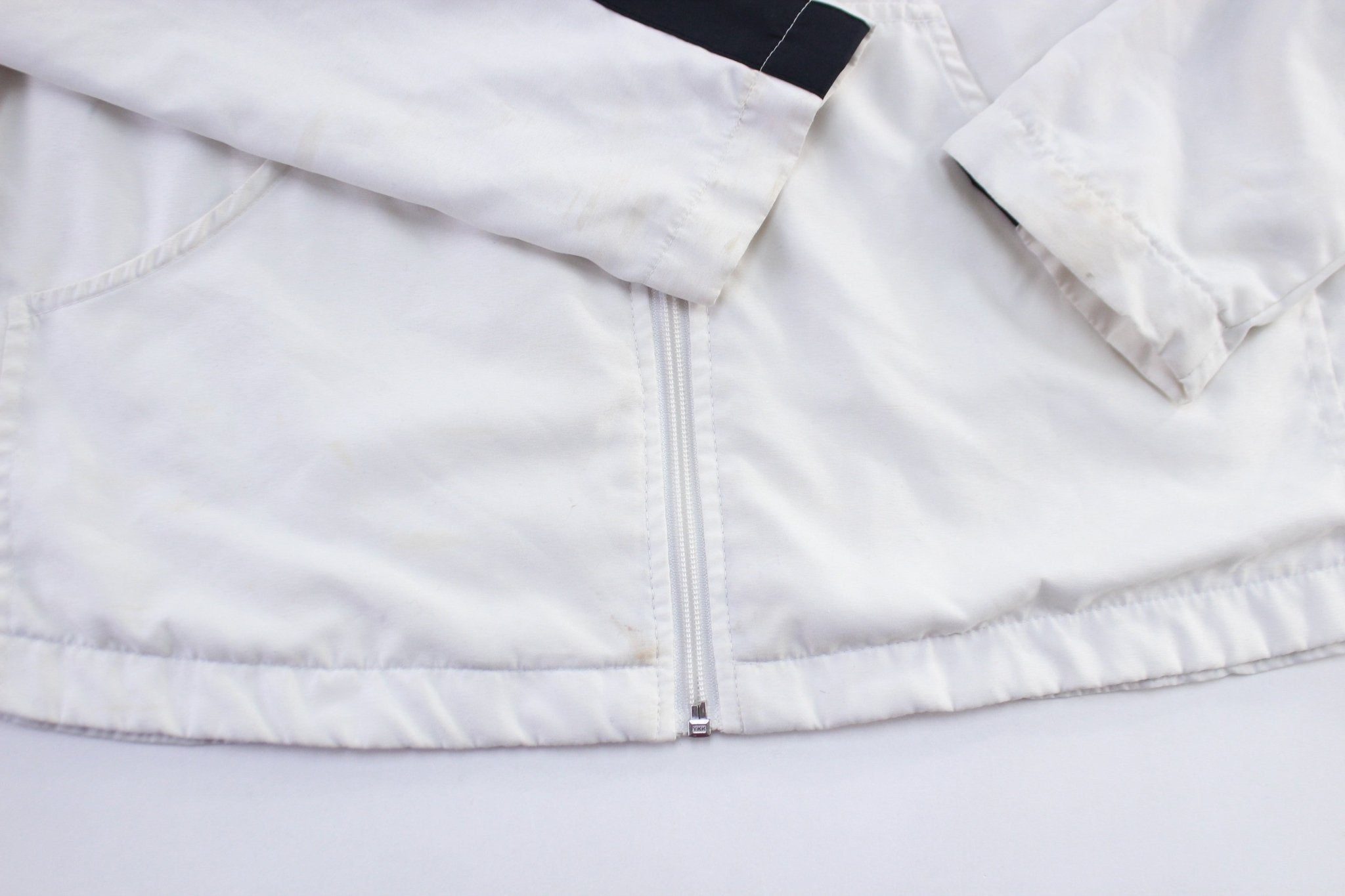 Women's Y2K Nike Embroidered Logo White & Black Zip Up Jacket - Jacket - Thrifted Threads
