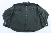 Wrangler Black Pearl Snap LS Button Down - ThriftedThreads.com