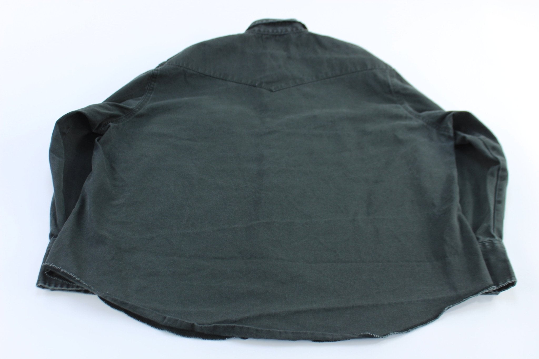 Wrangler Black Pearl Snap LS Button Down - ThriftedThreads.com