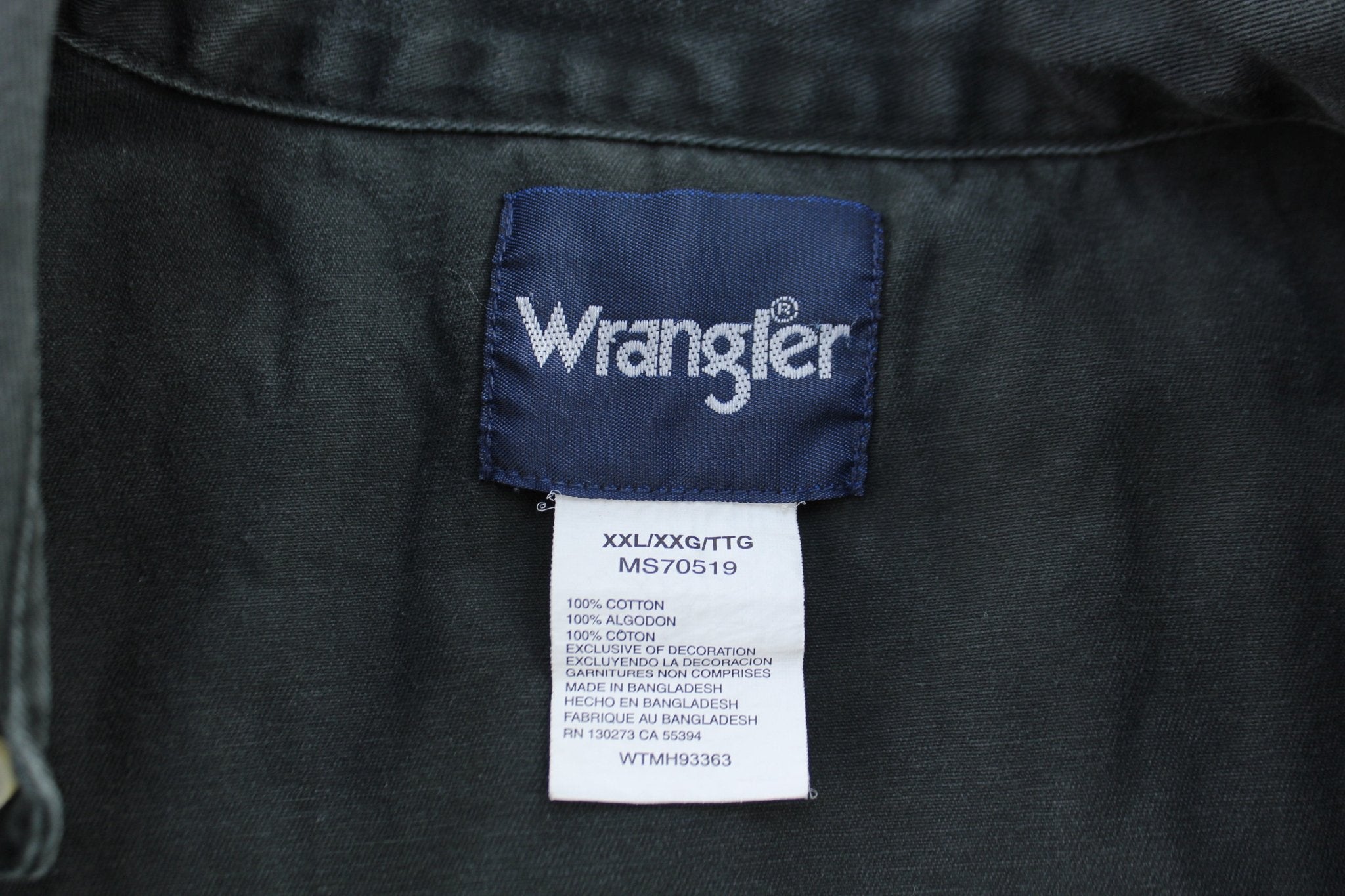 Wrangler Black Pearl Snap LS Button Down - ThriftedThreads.com