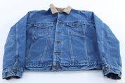 Wrangler Blanket Lined Denim Trucker Jacket - ThriftedThreads.com