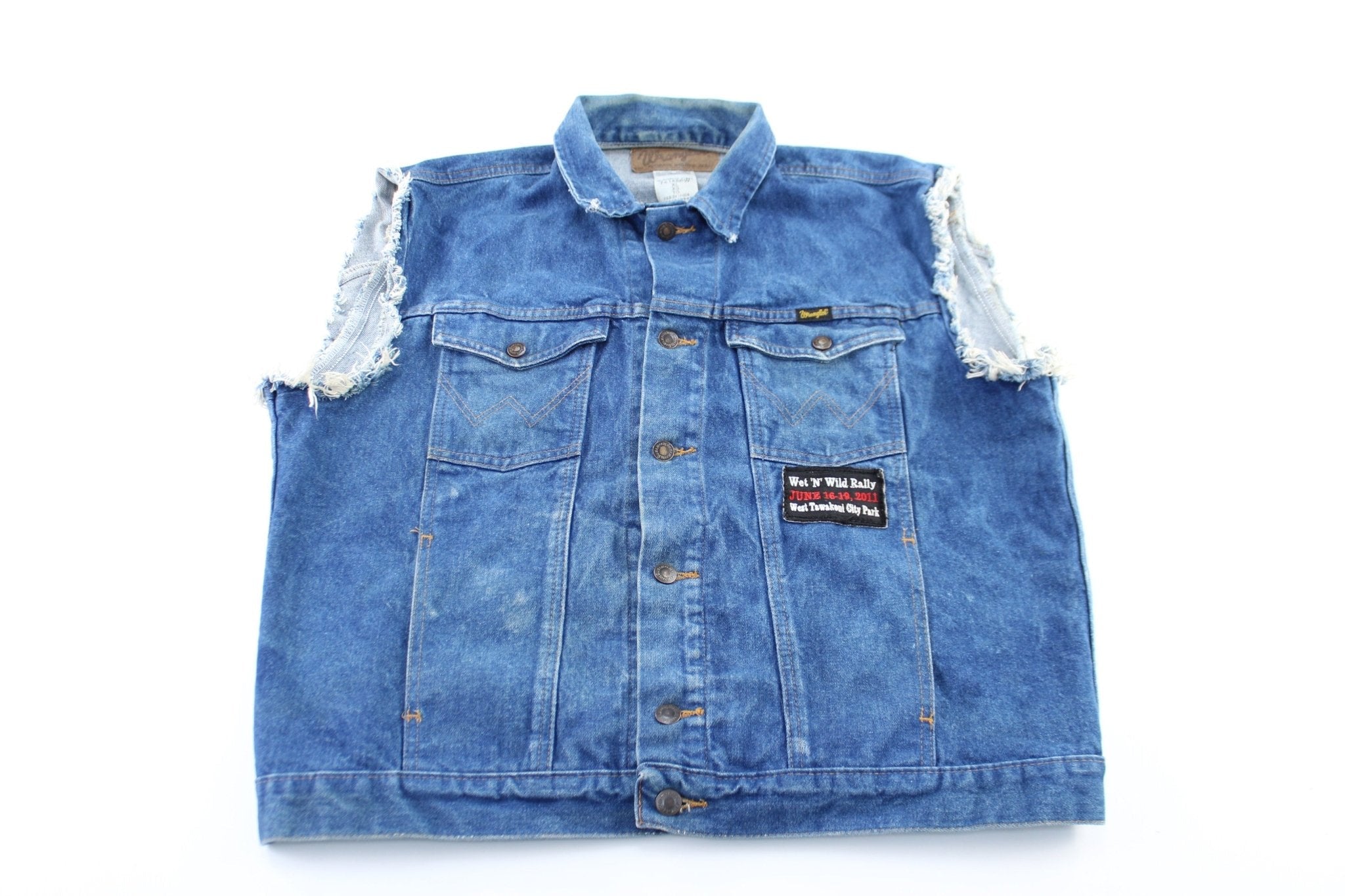 Wrangler Embroidered Denim Vest - Jackets - Thrifted Threads