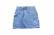 Wrangler Logo Patch Denim Carpenter Shorts - ThriftedThreads.com