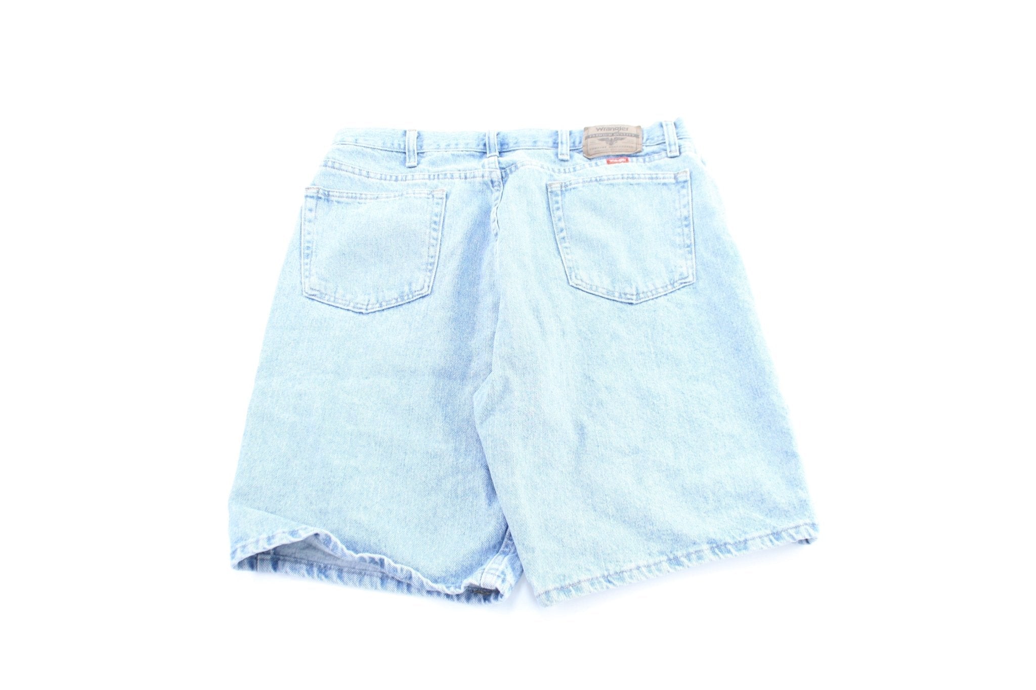 Wrangler Logo Patch Light Wash Denim Shorts - Pants/Shorts - Thrifted Threads