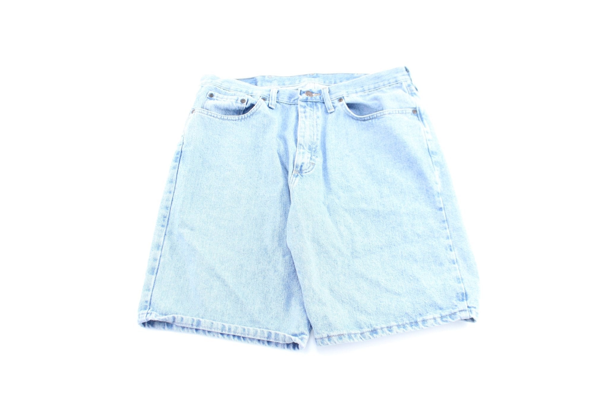 Wrangler Logo Patch Light Wash Denim Shorts - Pants/Shorts - Thrifted Threads