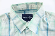 Wrangler Pearl Snap Plaid LS Button Down - ThriftedThreads.com