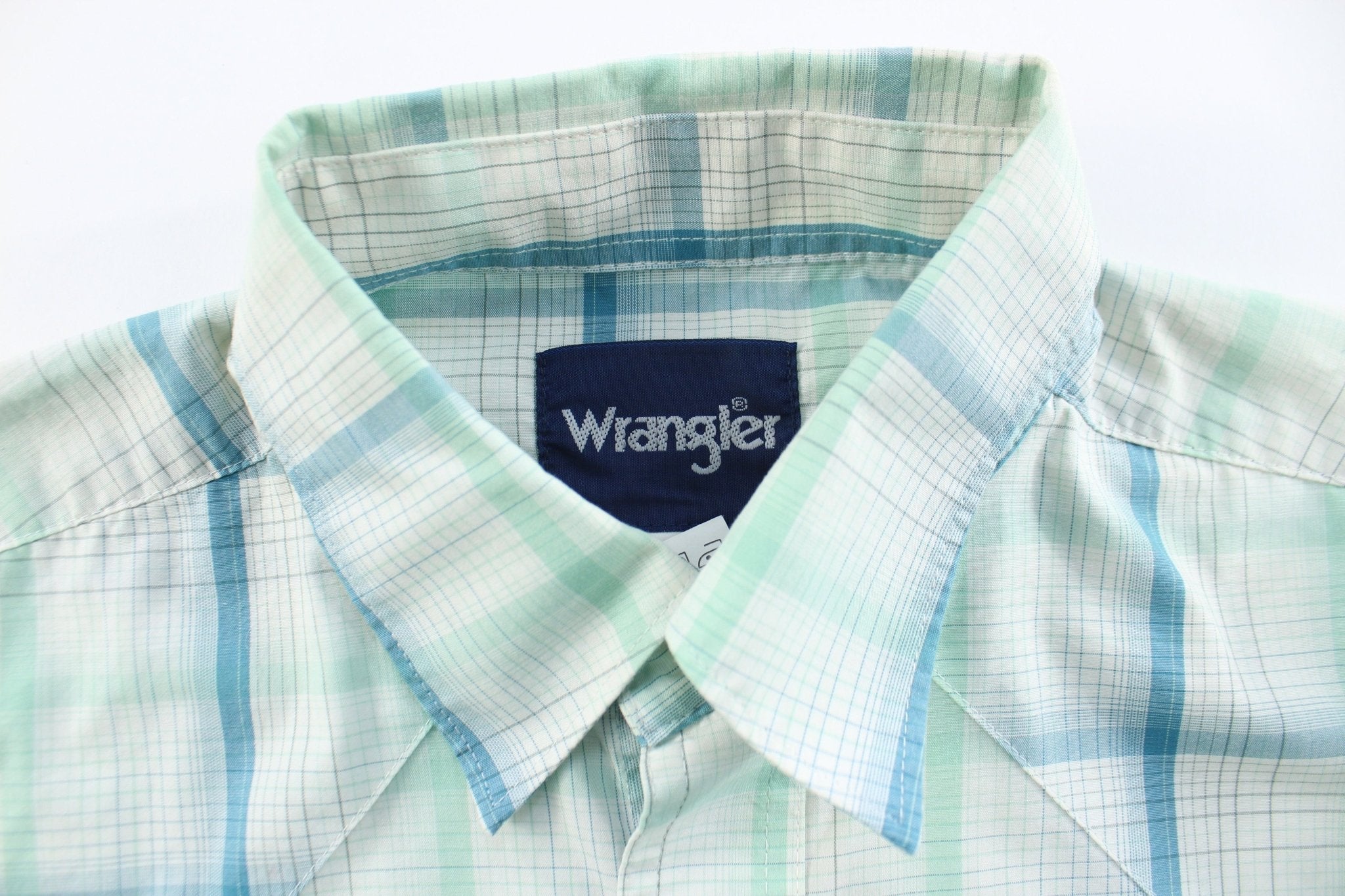 Wrangler Pearl Snap Plaid LS Button Down - ThriftedThreads.com