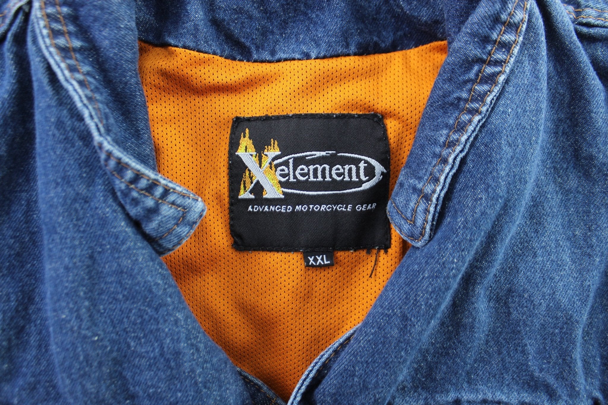 X Element Advanced Motorcycle Gear Denim Biker Vest - ThriftedThreads.com