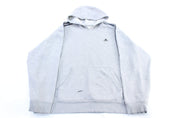 Y2K Adidas Embroidered Logo Grey & Black Striped Pullover Hoodie - Jackets - Thrifted Threads