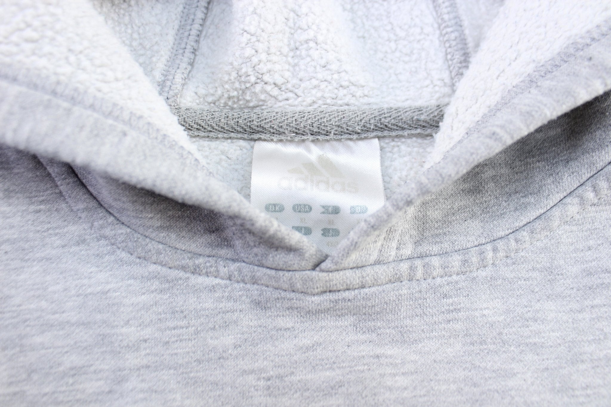 Y2K Adidas Embroidered Logo Grey & Black Striped Pullover Hoodie - Jackets - Thrifted Threads