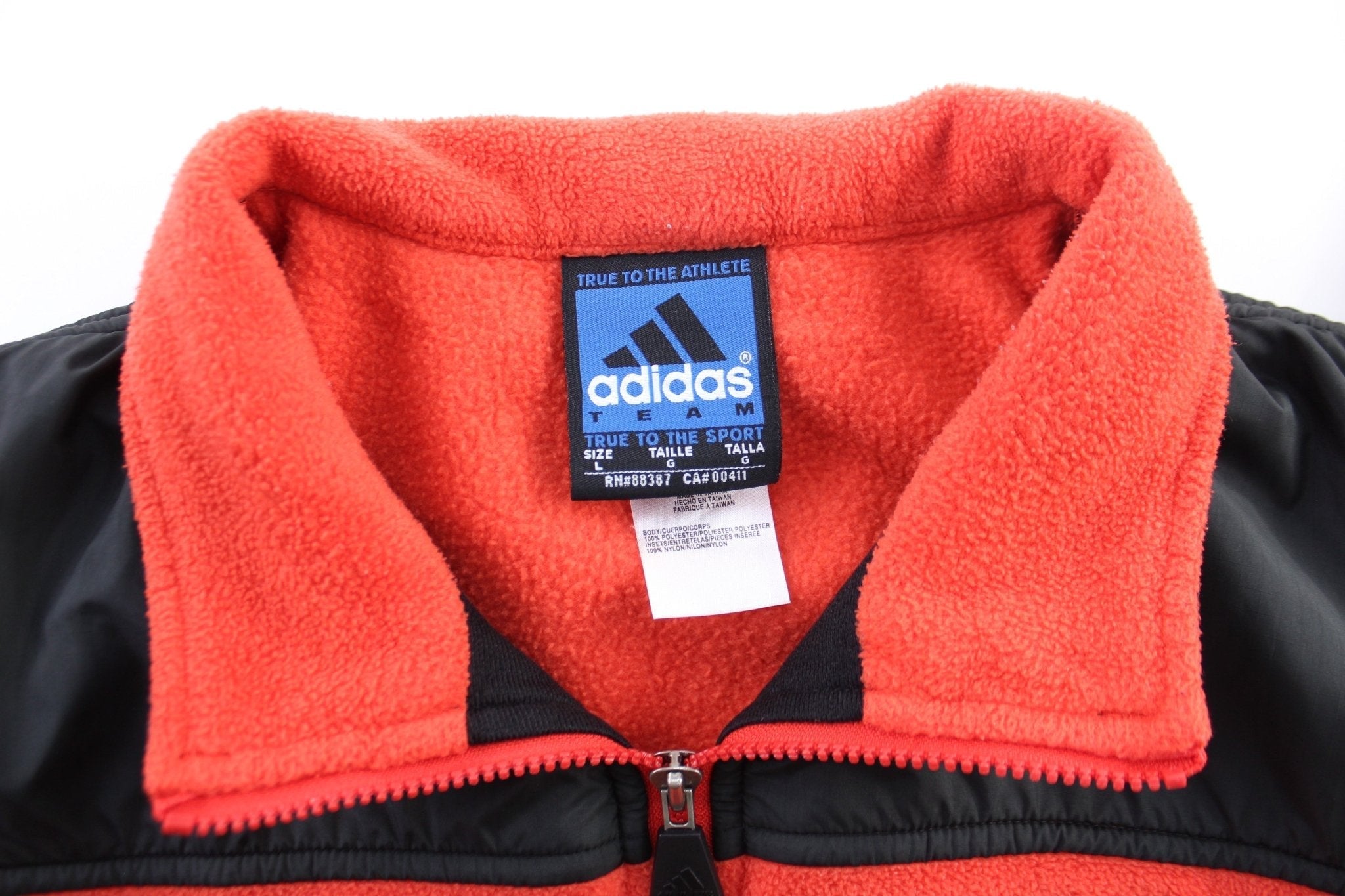 Y2K Adidas Embroidered Logo University of Nebraska Fleece Zip Up Jacket - Jacket - Thrifted Threads