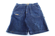 Y2K Akademiks Dark Wash Denim Baggy Shorts - ThriftedThreads.com