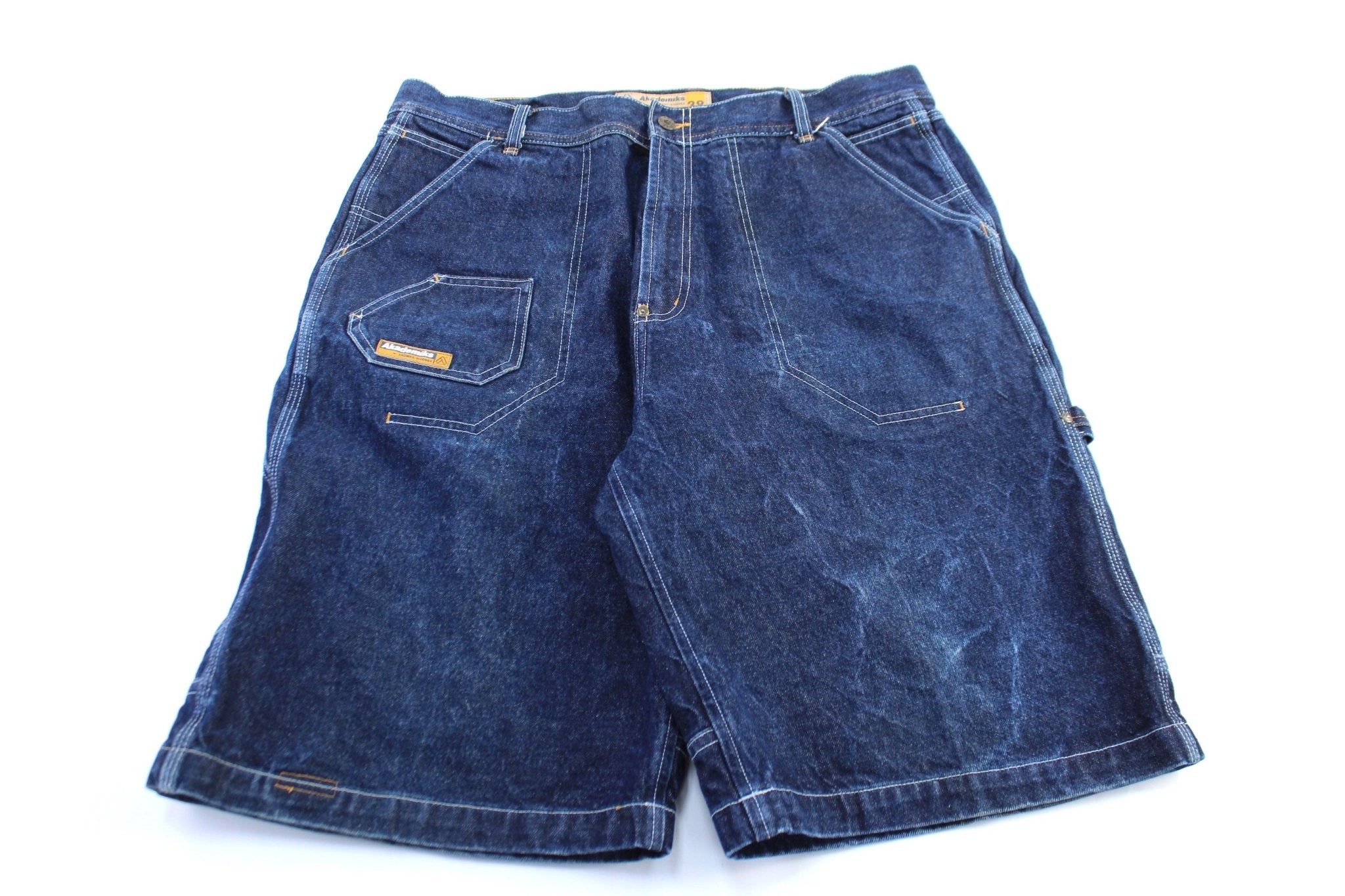 Y2K Akademiks Dark Wash Denim Baggy Shorts - ThriftedThreads.com