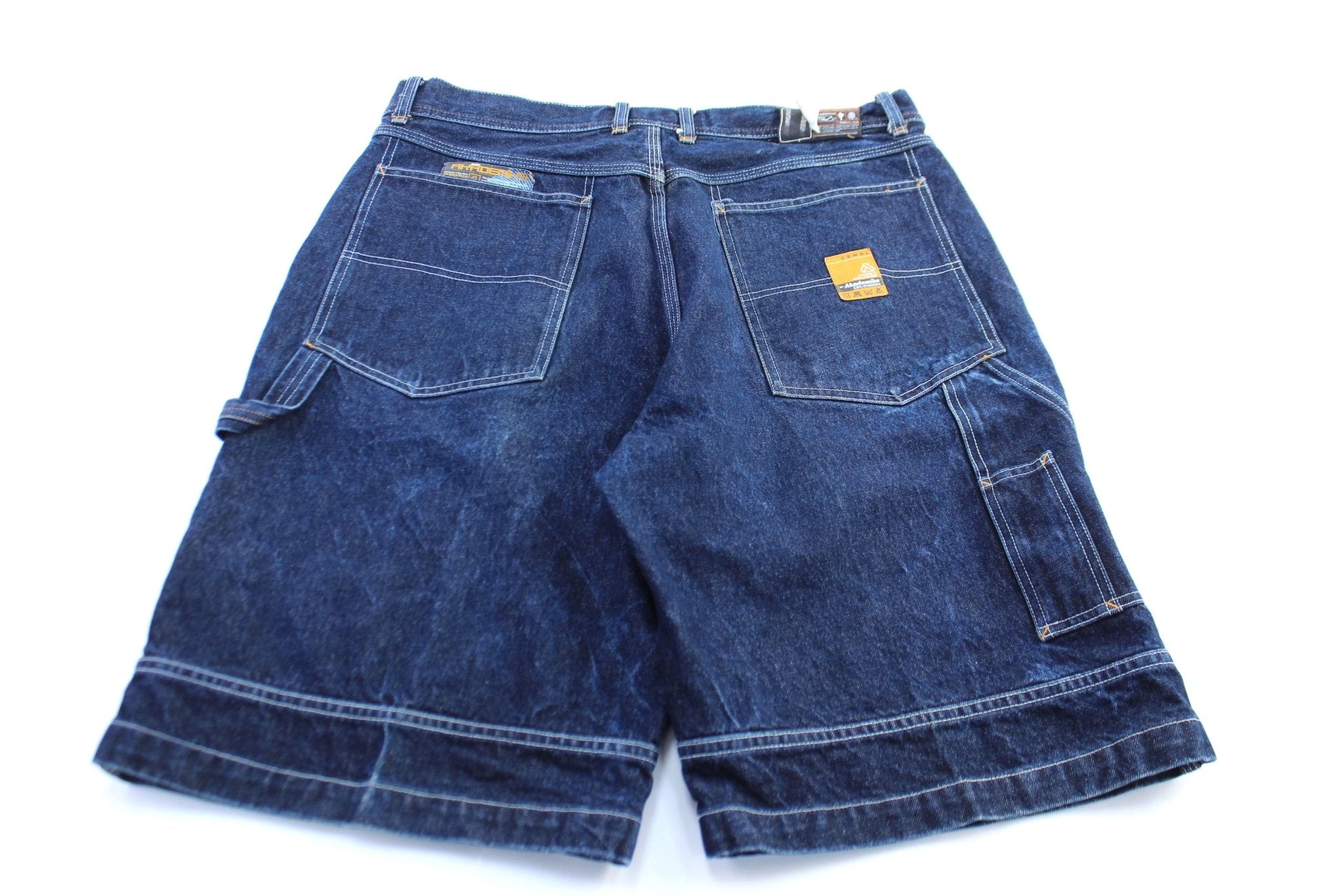 Y2K Akademiks Dark Wash Denim Baggy Shorts - ThriftedThreads.com