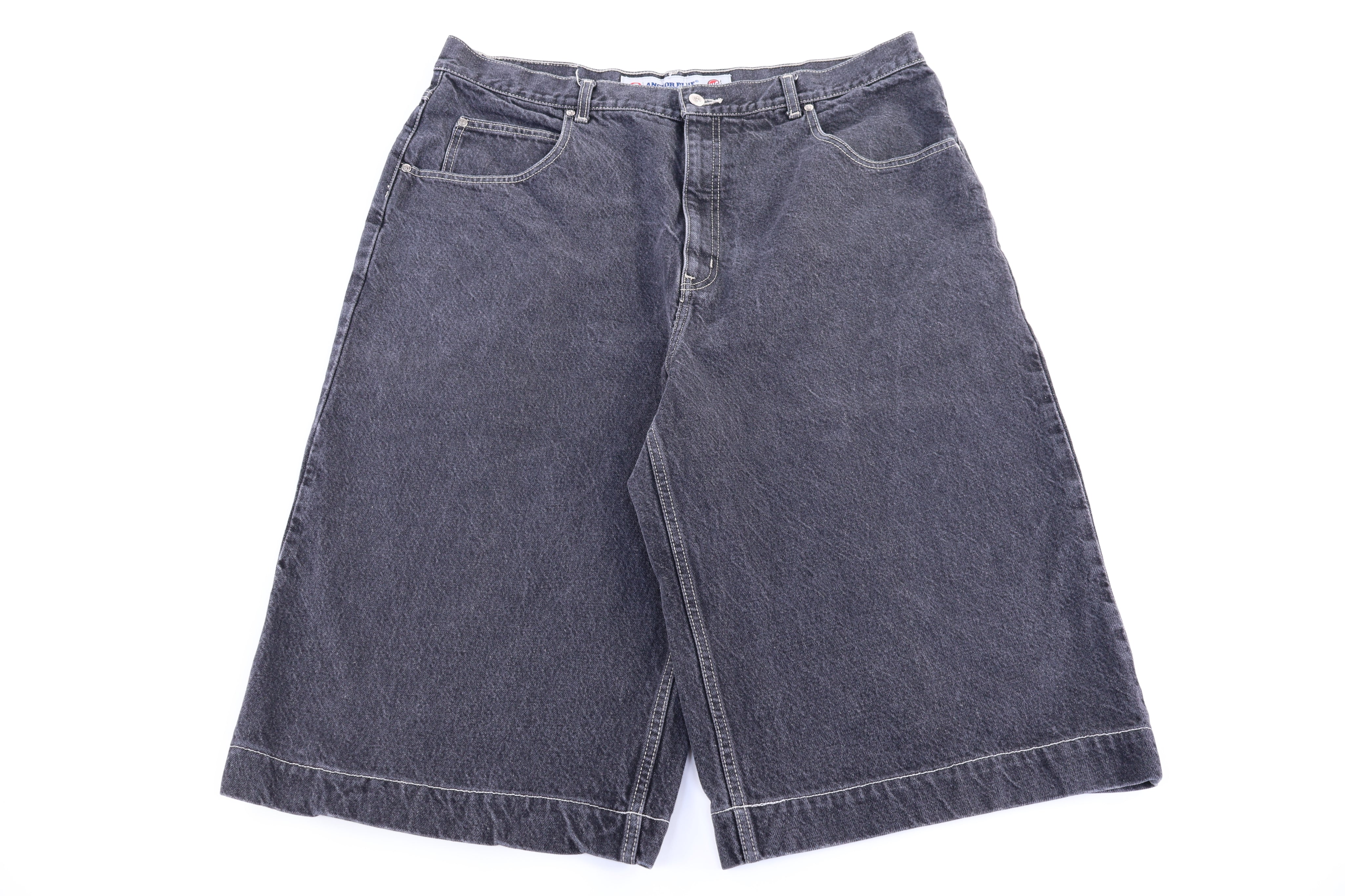 Y2K Anchor Blue Dark Wash Denim Shorts - Pants/Shorts - Thrifted Threads