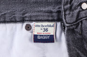 Y2K Anchor Blue Grey Denim Shorts - Pants/Shorts - Thrifted Threads