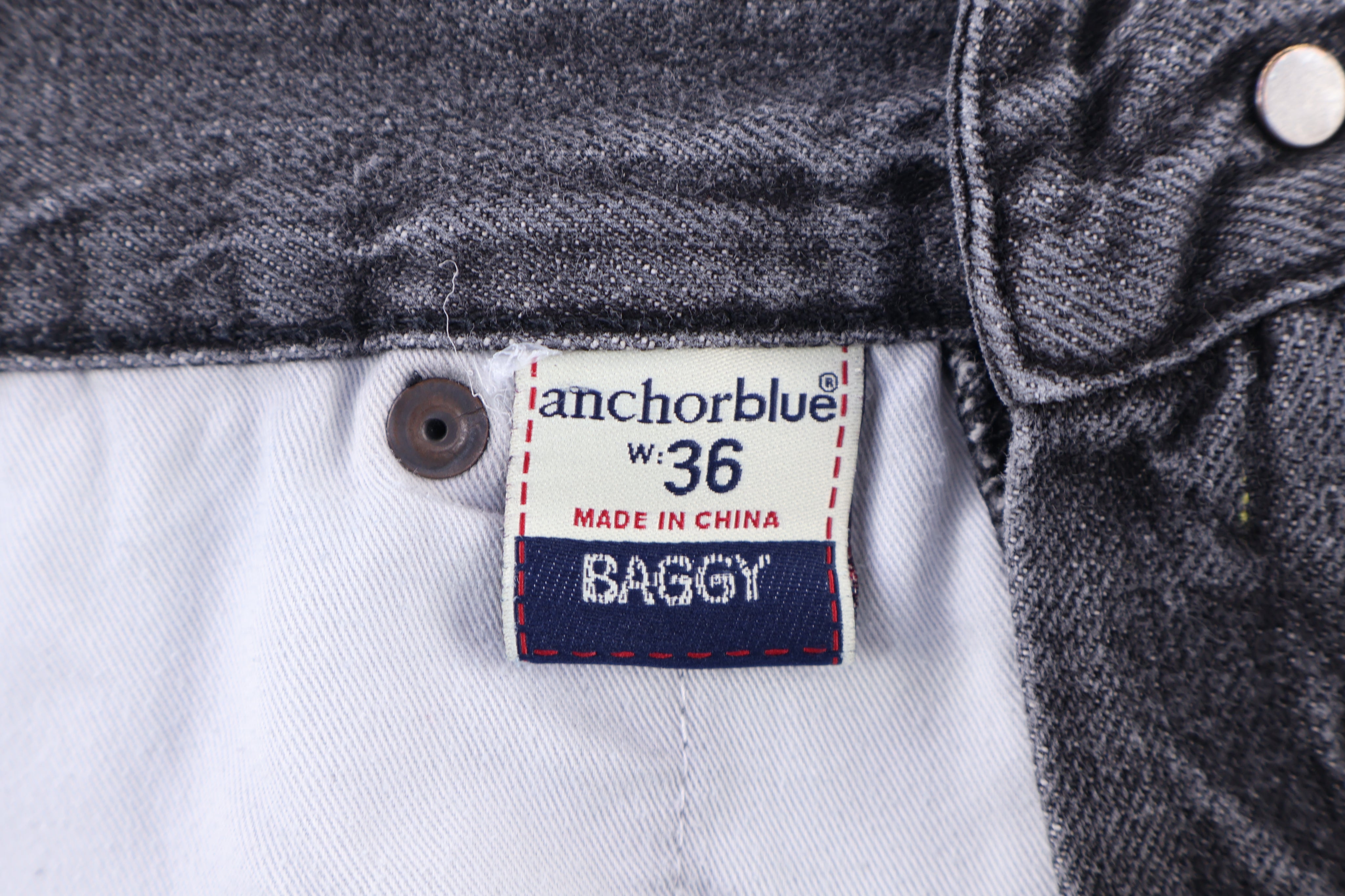 Y2K Anchor Blue Grey Denim Shorts - Pants/Shorts - Thrifted Threads