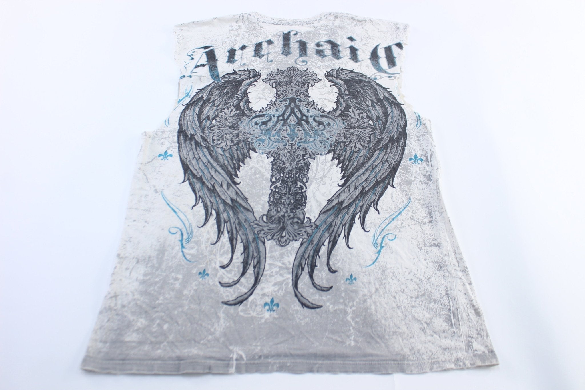 Y2K Archaic Affliction Graphic Tank Top - ThriftedThreads.com