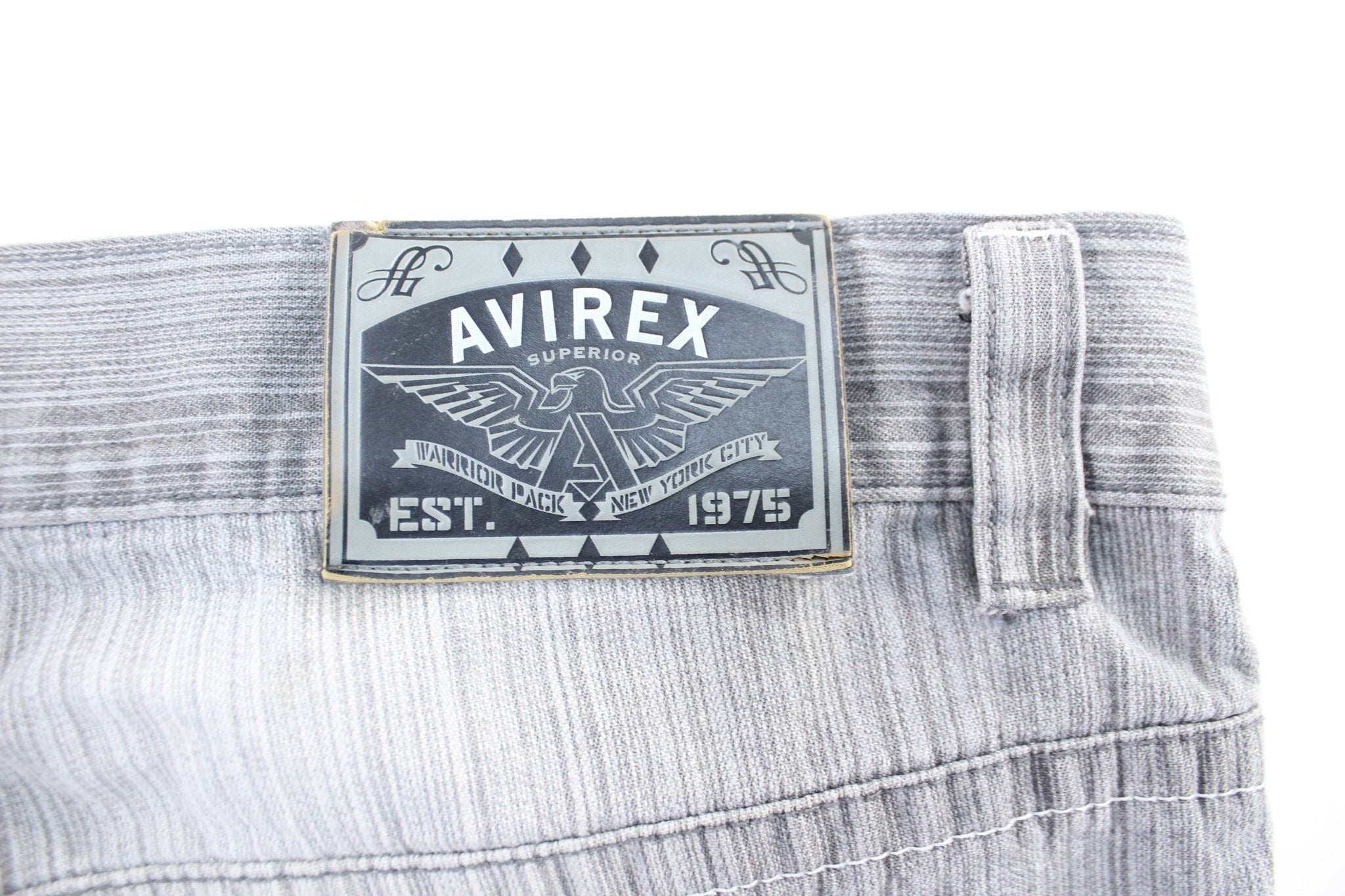 Y2K Avirex Grey Wash Denim Shorts - Pants/Shorts - Thrifted Threads