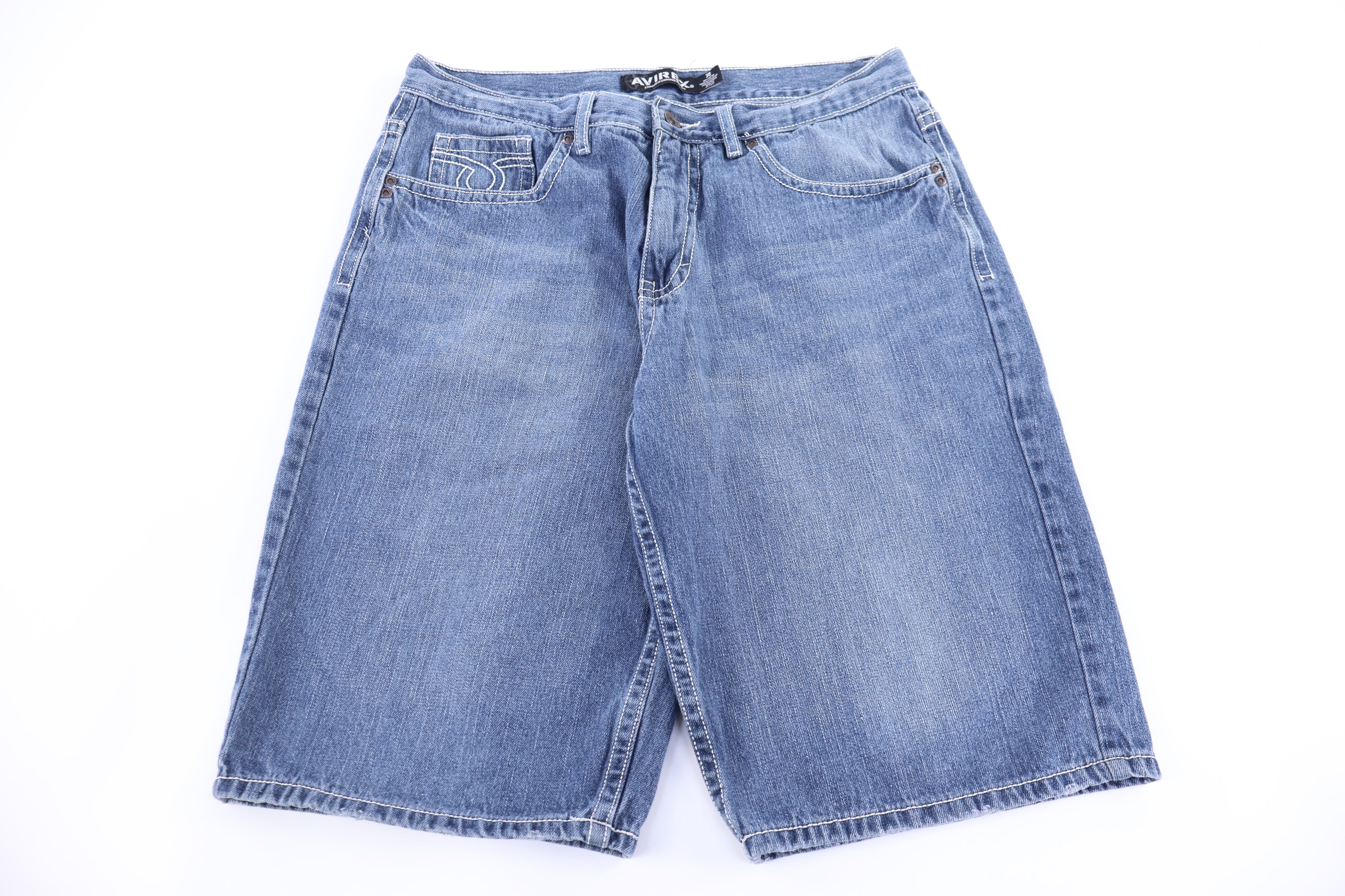 Y2K Avirex Medium Wash Denim Shorts - Pants/Shorts - Thrifted Threads