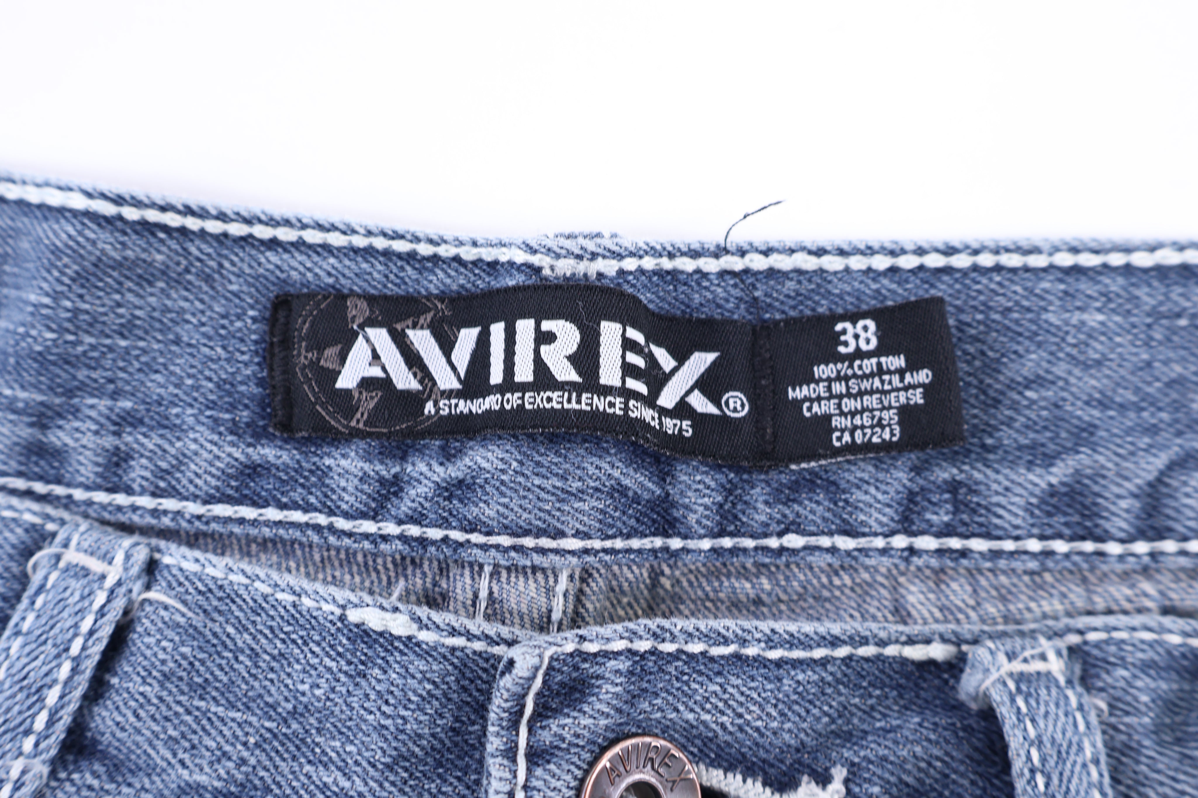 Y2K Avirex Medium Wash Denim Shorts - Pants/Shorts - Thrifted Threads