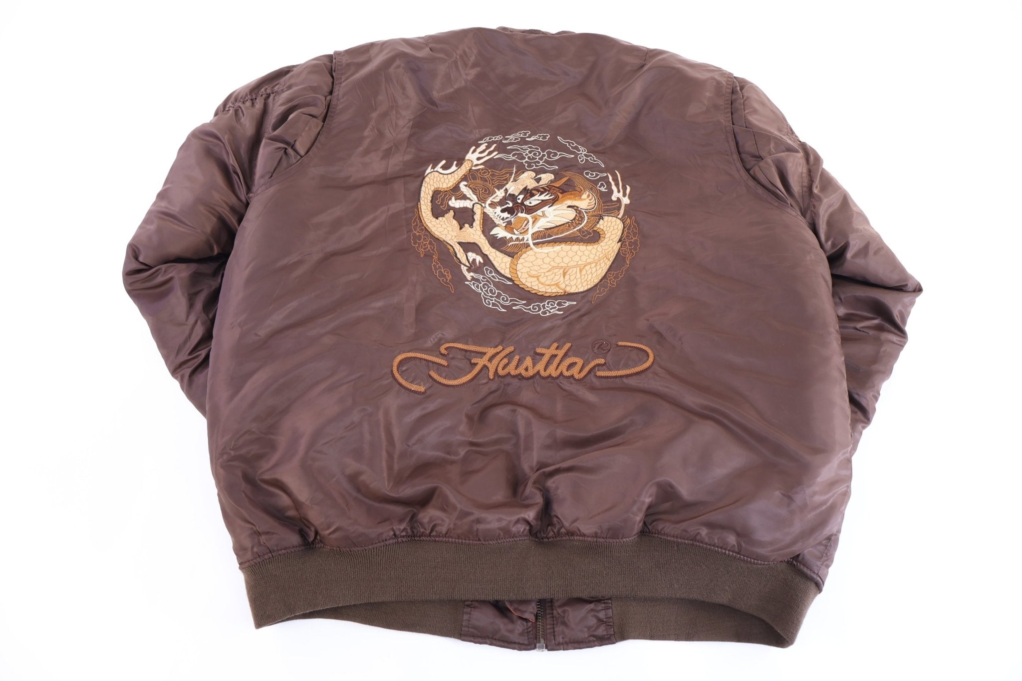 Y2K Barefox Brown Full Zip Bomber Jacket - Jacket - Thrifted Threads