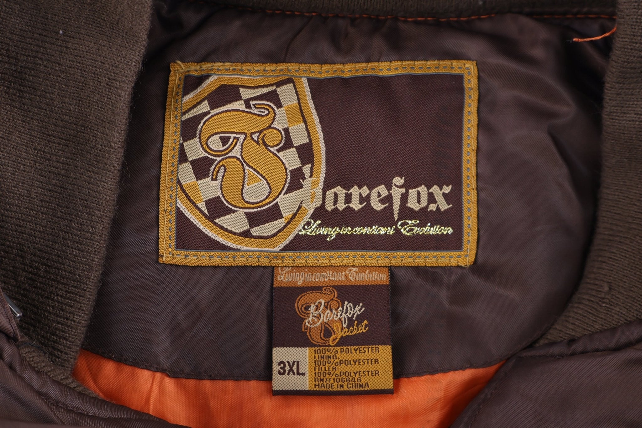 Y2K Barefox Brown Full Zip Bomber Jacket - Jacket - Thrifted Threads