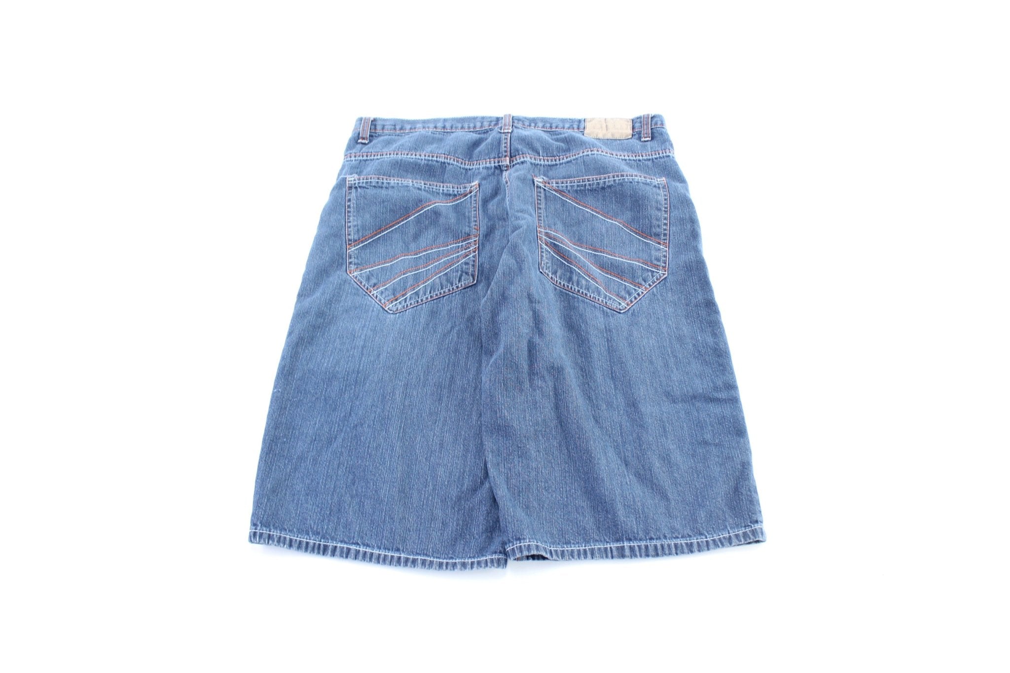 Y2K Black & Blue Denim Shorts - ThriftedThreads.com
