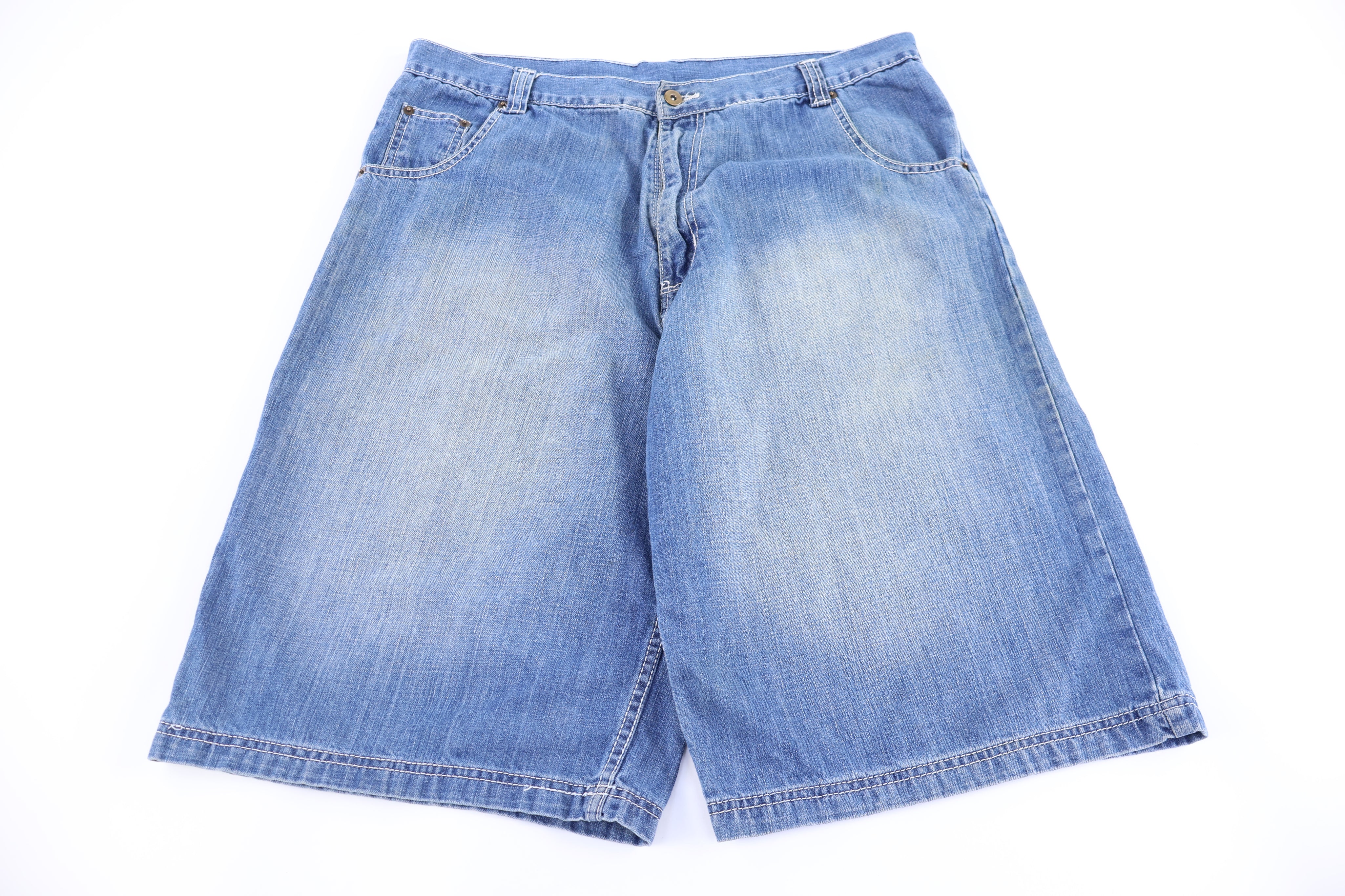 Y2K Brooklyn Unltd Medium Wash Denim Shorts - Pants/Shorts - Thrifted Threads