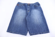 Y2K Brooklyn Xpress Blue Denim Shorts - Pants/Shorts - Thrifted Threads
