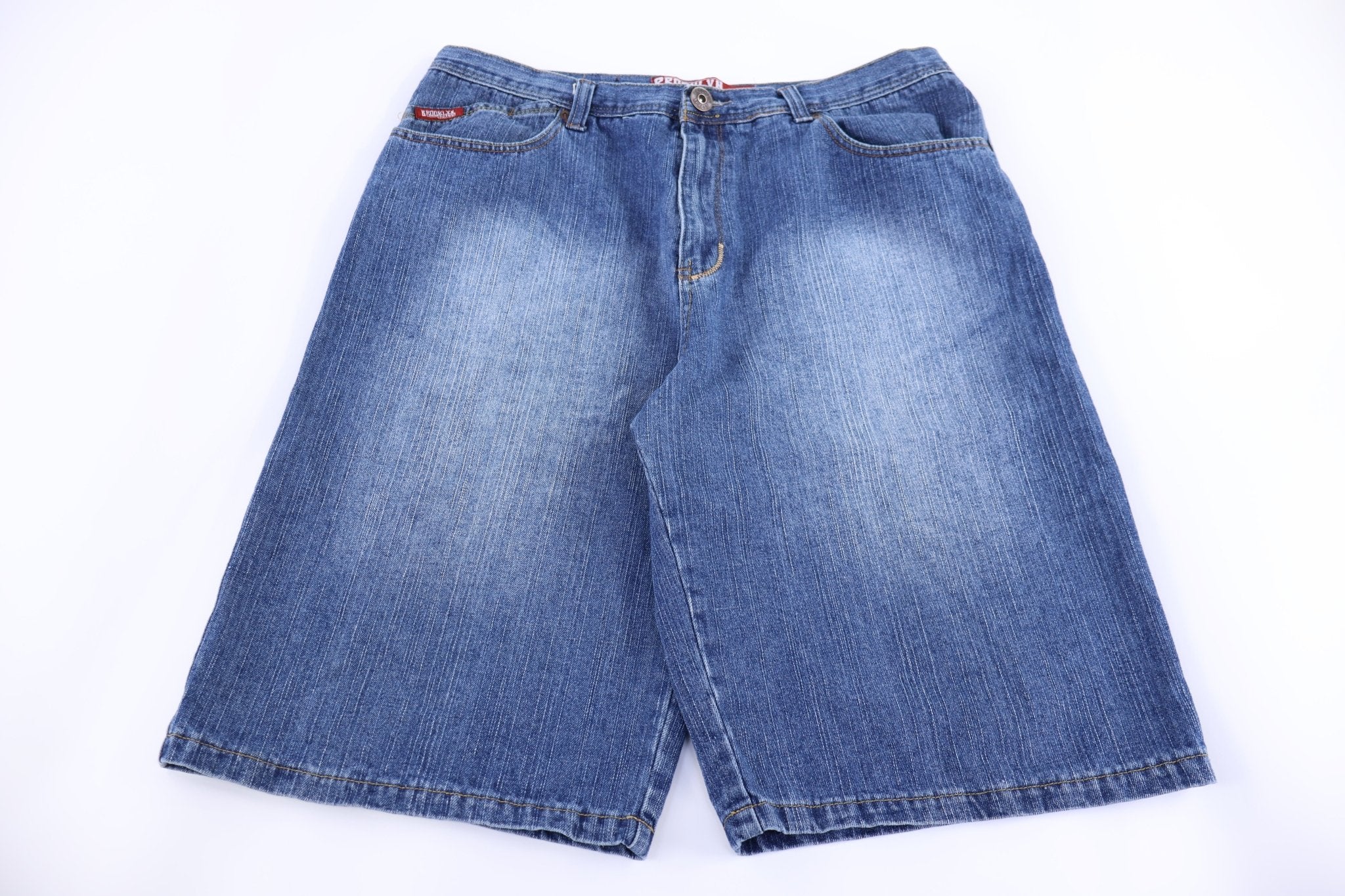 Y2K Brooklyn Xpress Blue Denim Shorts - Pants/Shorts - Thrifted Threads