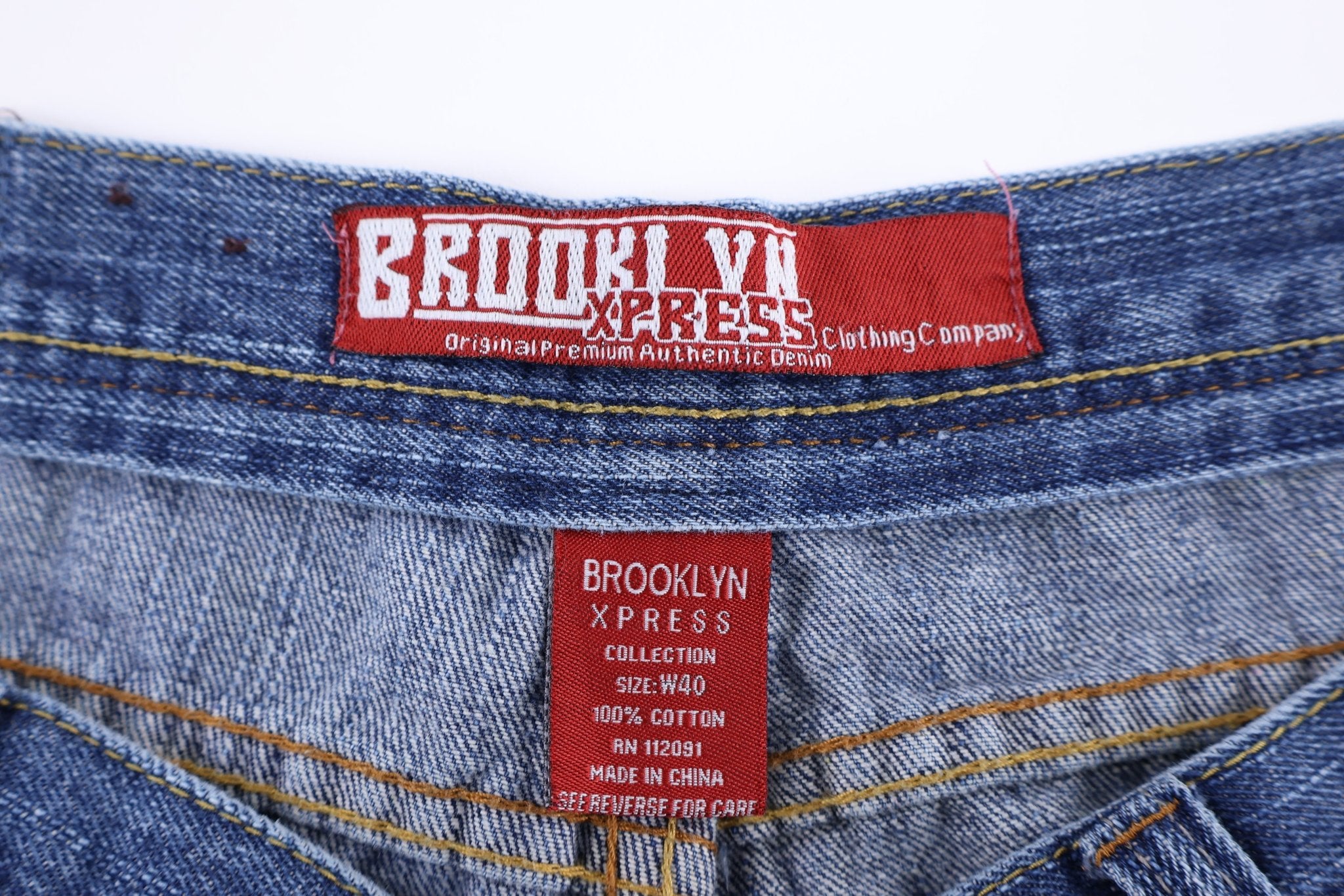 Y2K Brooklyn Xpress Blue Denim Shorts - Pants/Shorts - Thrifted Threads