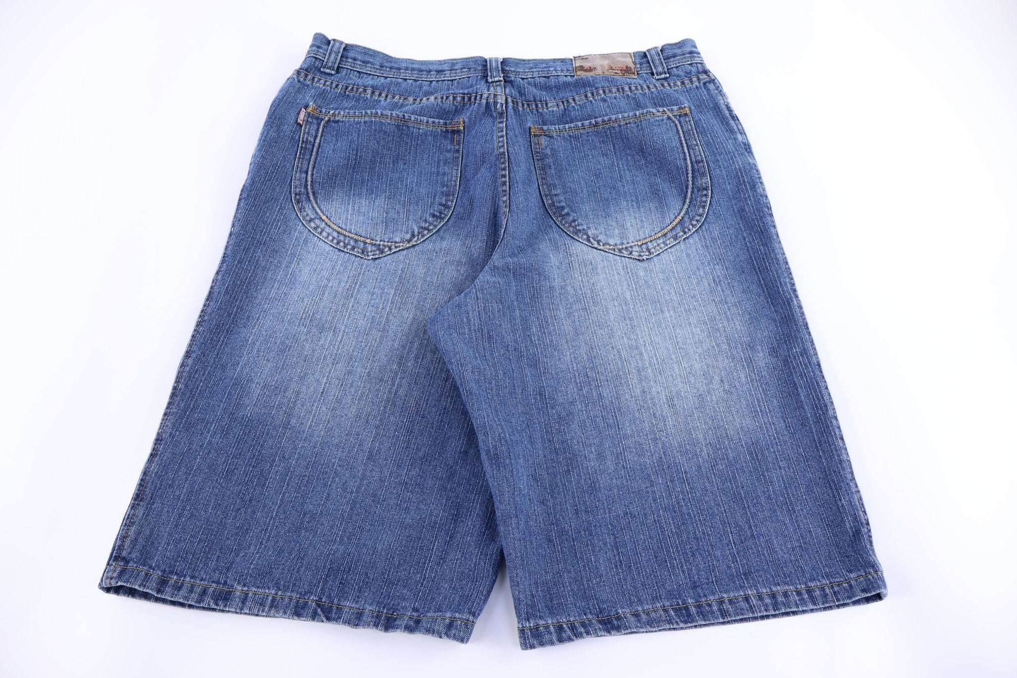 Y2K Brooklyn Xpress Blue Denim Shorts - Pants/Shorts - Thrifted Threads